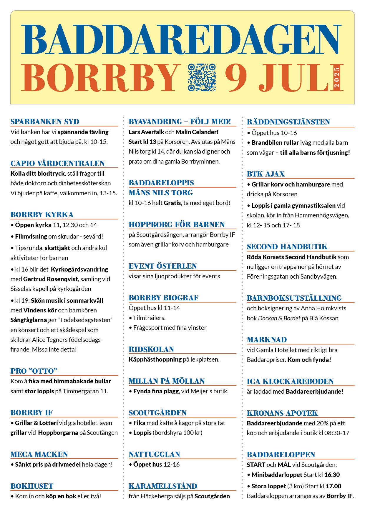 Borrby Baddare Affisch 2025 @ lars rabe