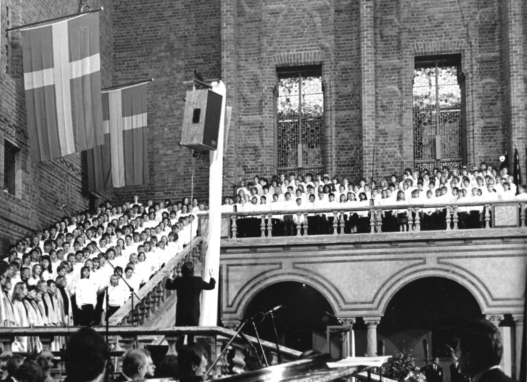 Olof Palmes begravning 1986 Blå hallen. Foto Johan Wahlbärj